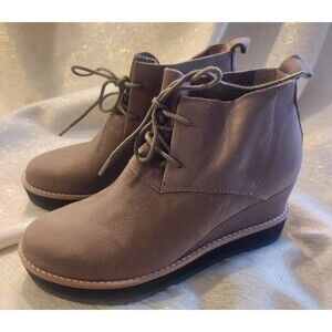 Eileen Fisher Women's Falcon Suede Slip On Ankle Booties Boots Tan Size 7.5